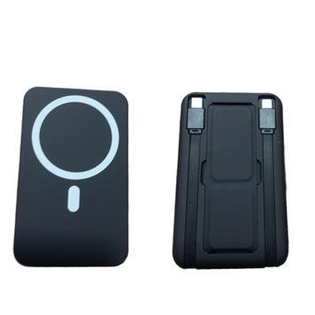 УМБ Павербанк 10000 mAh PD 22.5W Міні, бездротова магнітна зарядка 15W Magsafe, швидка зарядка 3.0 PD, для айфона, телефона, роутера, вбудовані кабелі Lightning, Type-C v_0017 фото