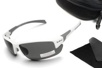 Окуляри поляризаційні захисні BluWater Samson-3 Z87.1 White Polarized (gray), сірі в біло-сірій оправі UAB-BW-SAM3ZW-GR2 фото